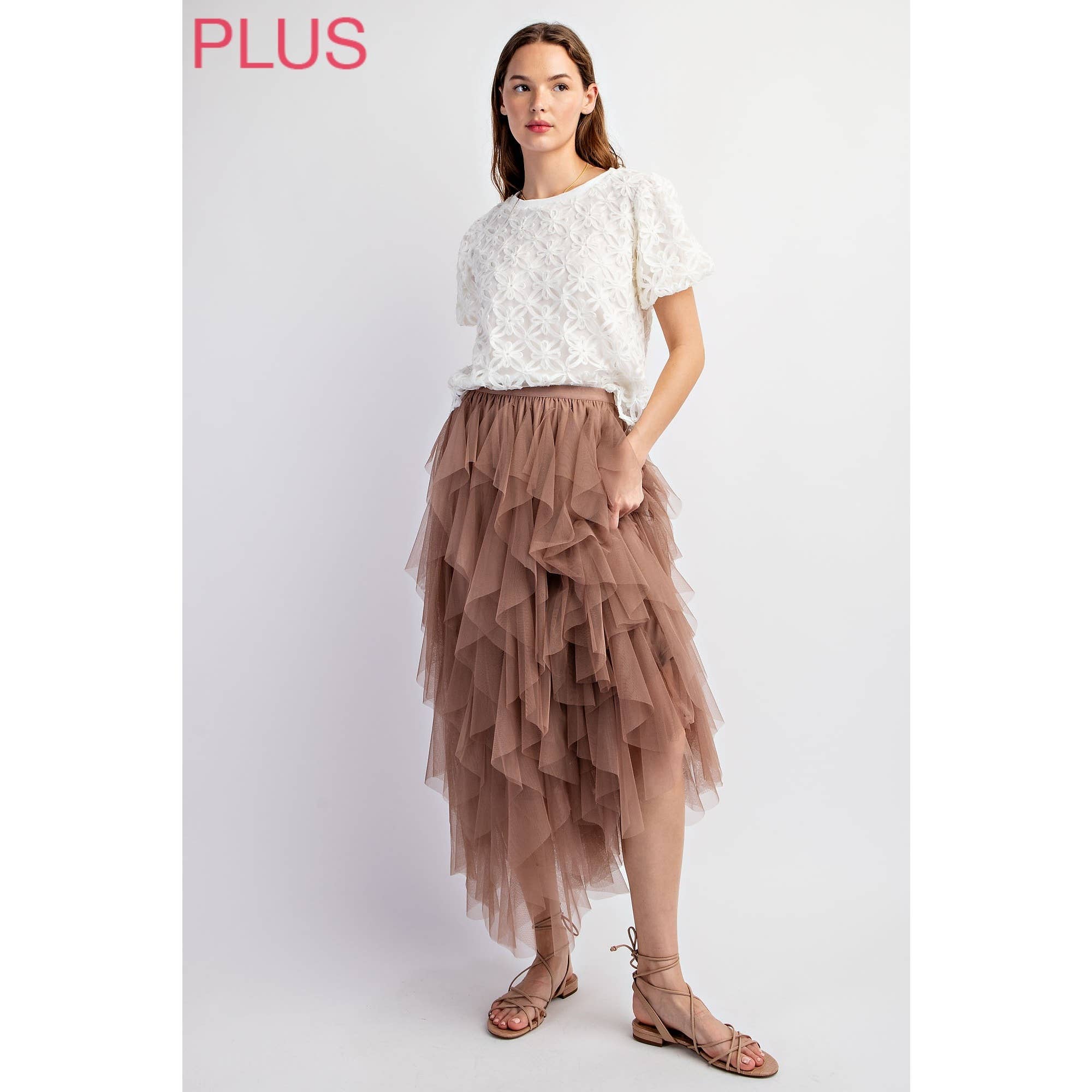 Sweet Generis - Wholesale Skirt - Women's - PLUS CASCADING TULLE MESH LAYERED MAX SKIRT11