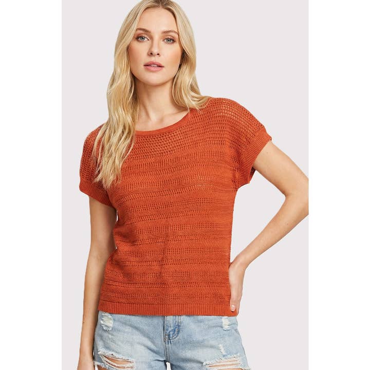 SUÉTER DE MANGA CORTA POINTELLE para venta al por mayor de STACCATO