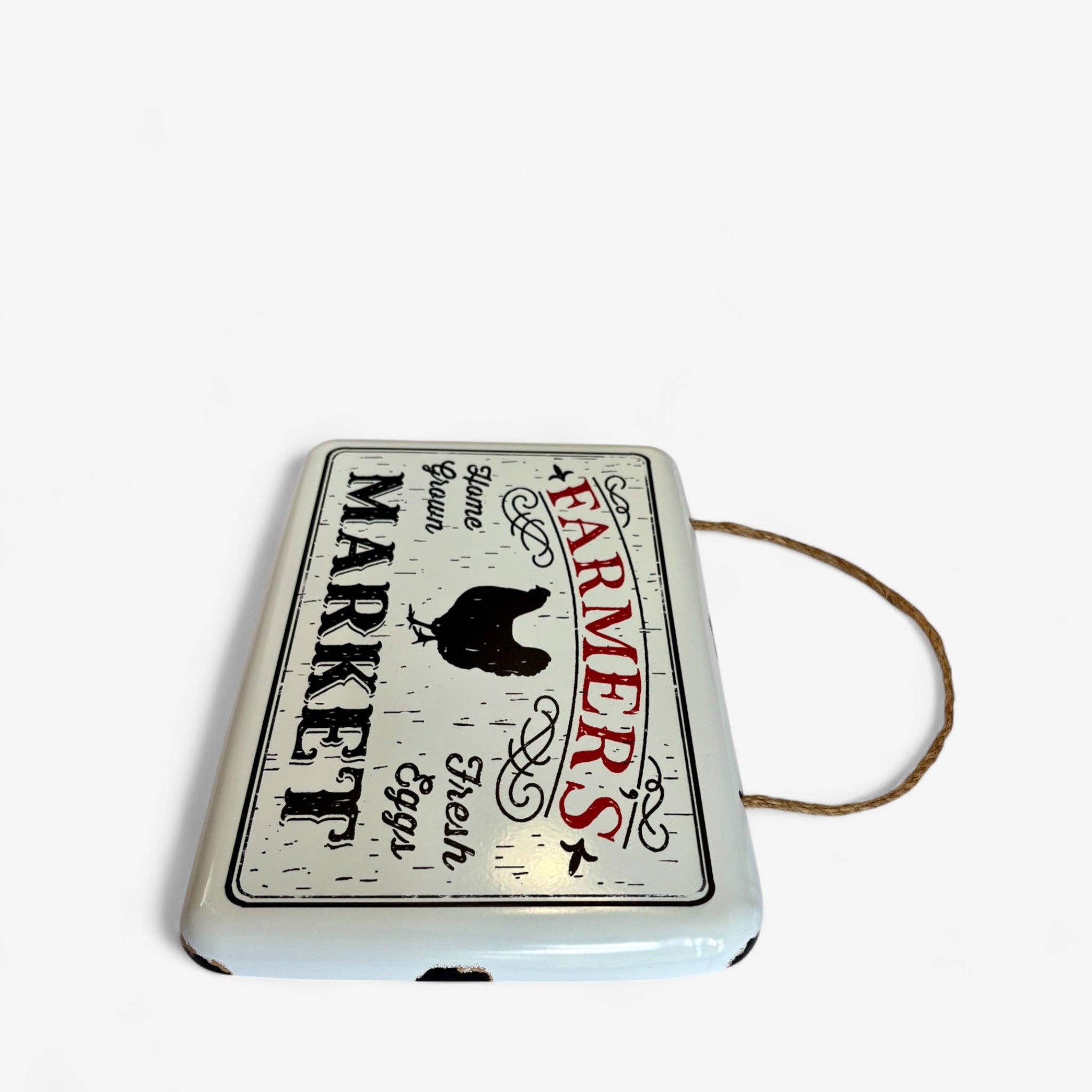 Iron & Blossom - Wholesale Sign - Vintage Farmer's Market Sign with Chicken, Rustic Metal Home Decor2