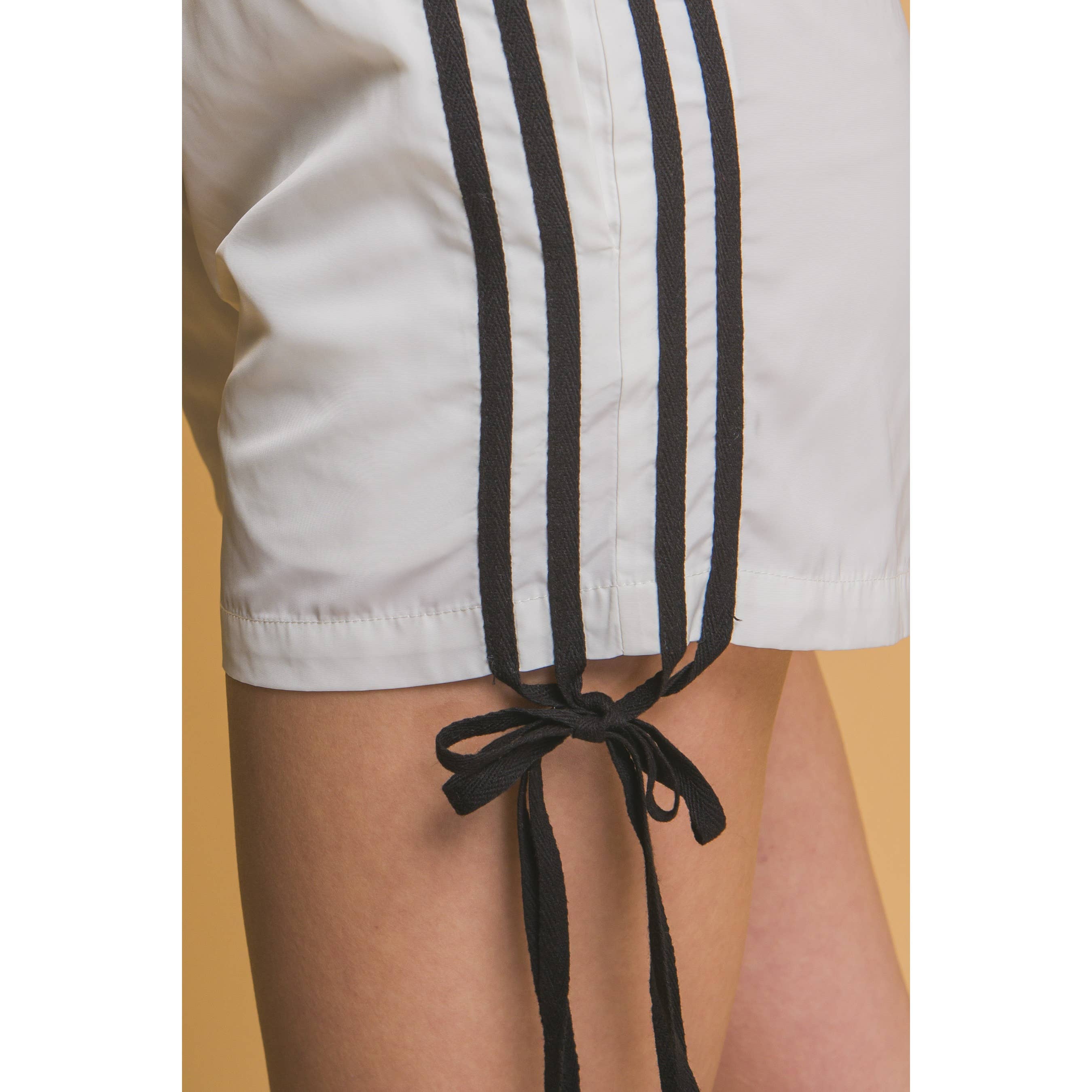 HiteJeans – Engroshandel Shorts – Kvinder – Stribet Bånd Bindebånd Shorts med Sidelommer9