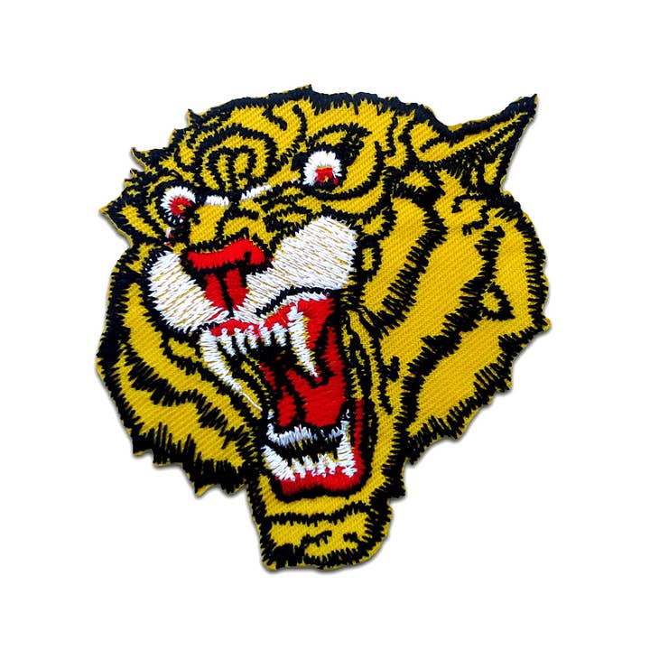 yellows Iron-on Patch - tiger animal yellow for wholesale on Faire