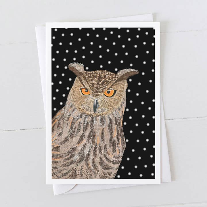 Carte à neige Eagle Owl pour la vente par Bird the Artist