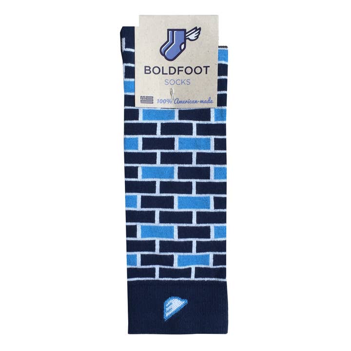 Maurer - Marine und Himmelblau. In Amerika gemachtes Kleid/Freizeitsocken für den Großhandel von Boldfoot Socks