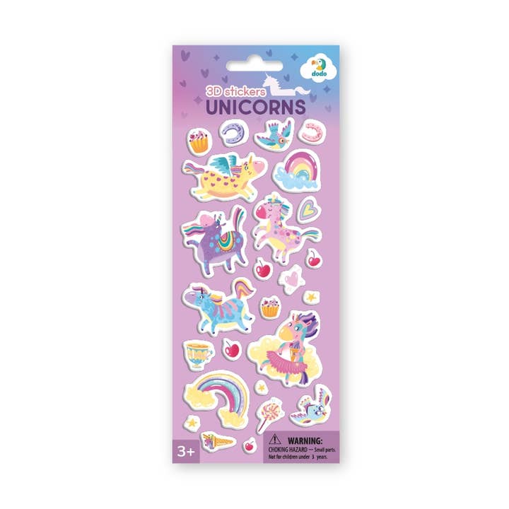DoDo Brand - Vendita all'ingrosso Adesivo - Bambini e neonati - Adesivi 3D Unicorni0
