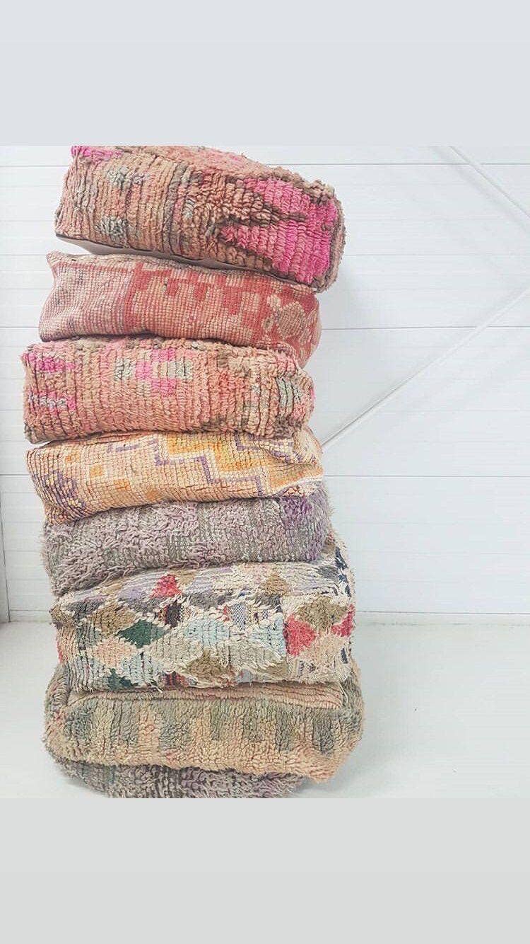marrakeshop - Venta al por mayor Puf - Funda de Cojín de Suelo Pouf Vintage Boujad Marroquí19