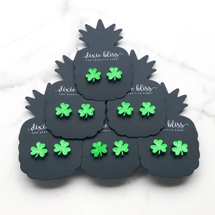 Dixie Bliss - Wholesale Stud/Post Earrings - Shamrocks