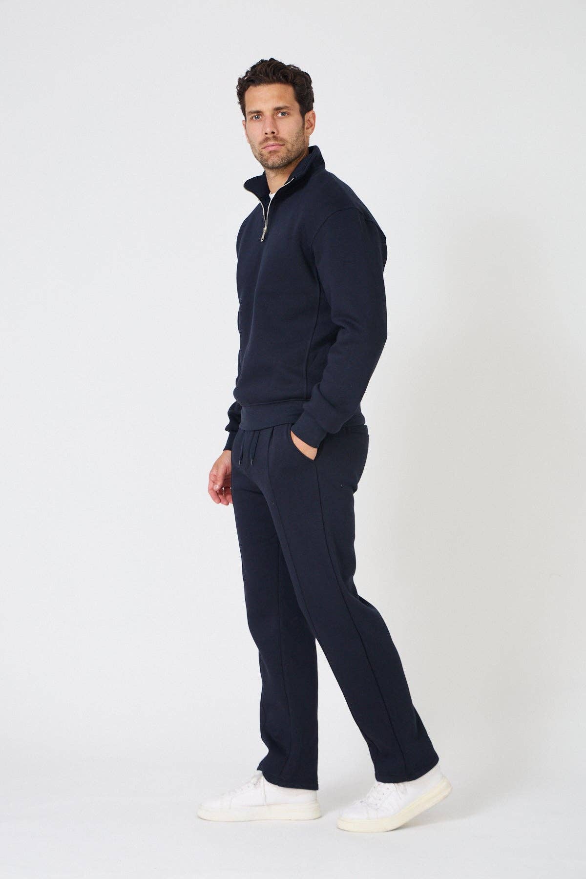 TOP MONDAY - Wholesale Tracksuit - Men's - Oversized Half-Zip Sweatshirt11