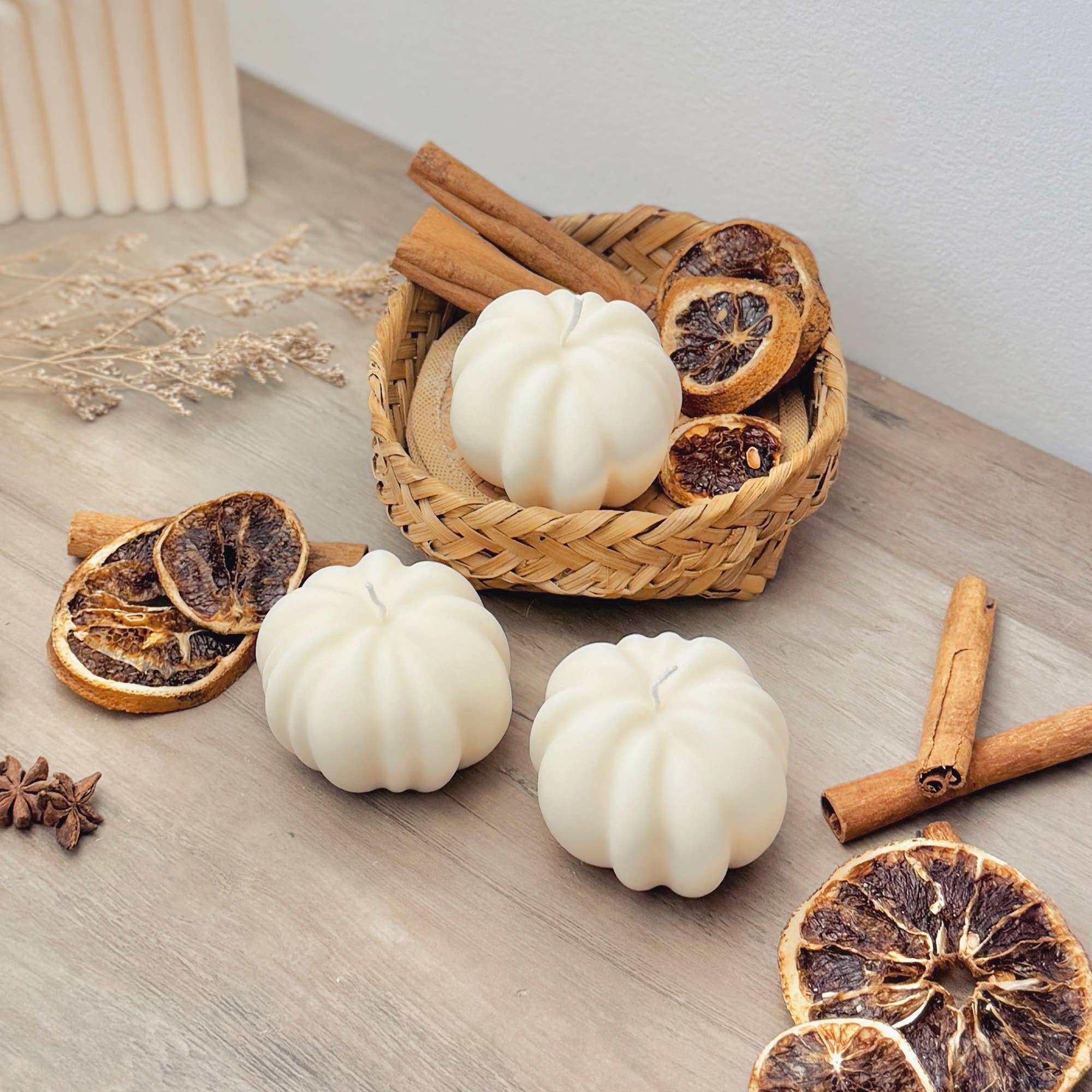 Eli and Things - Wholesale Novelty Candle - White Pumpkin Candle - White Halloween Decoration2