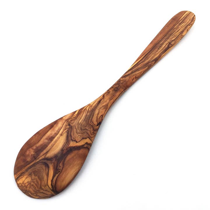 medina mood - Wholesale Kitchen Spoon - Hamburg cooking spoon with wide curved handle made of olive wood3