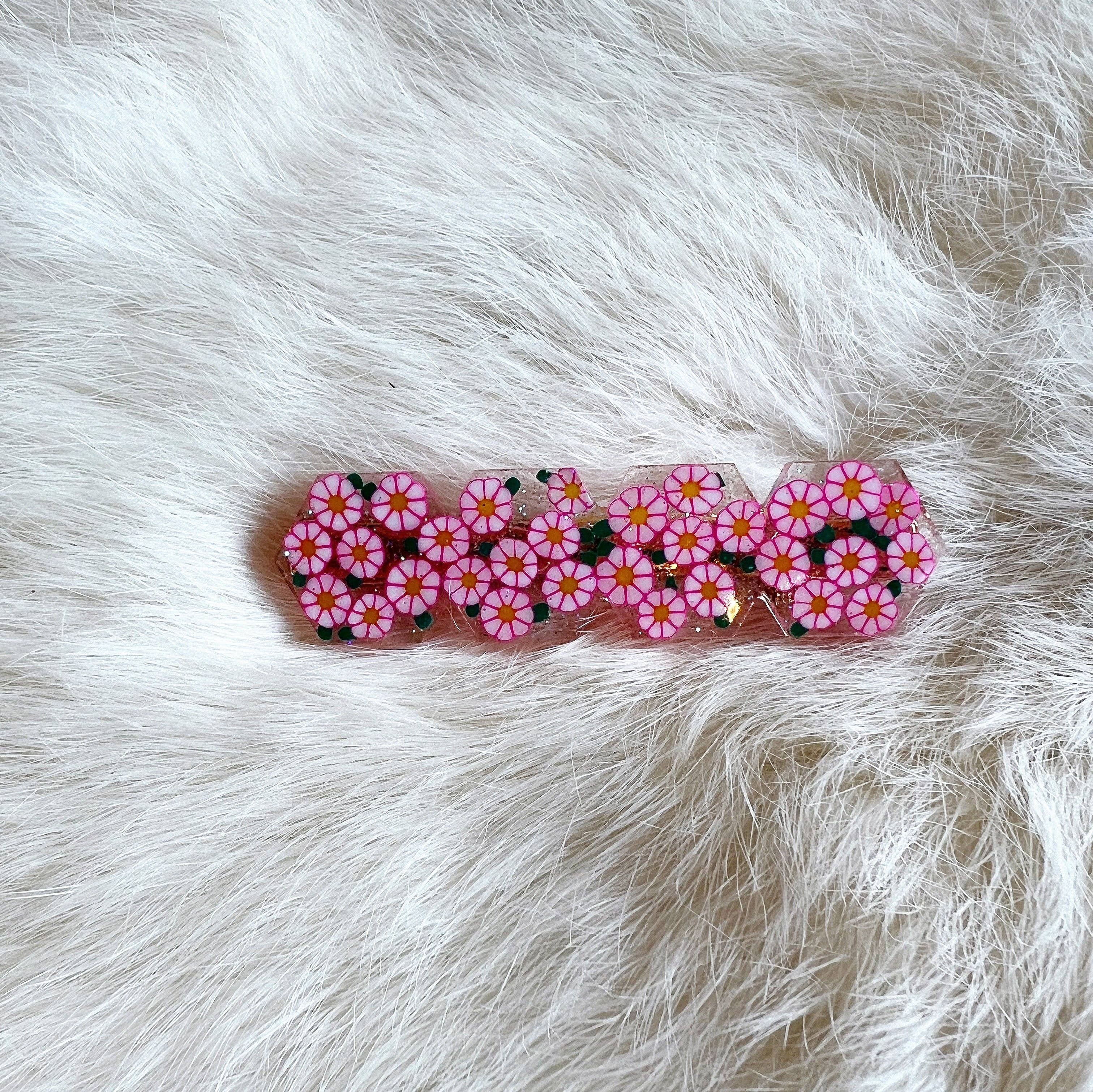 Coco's Musings - Wholesale Hair Clip - Women's - Garden Party Pink Daisies Hair Clips1