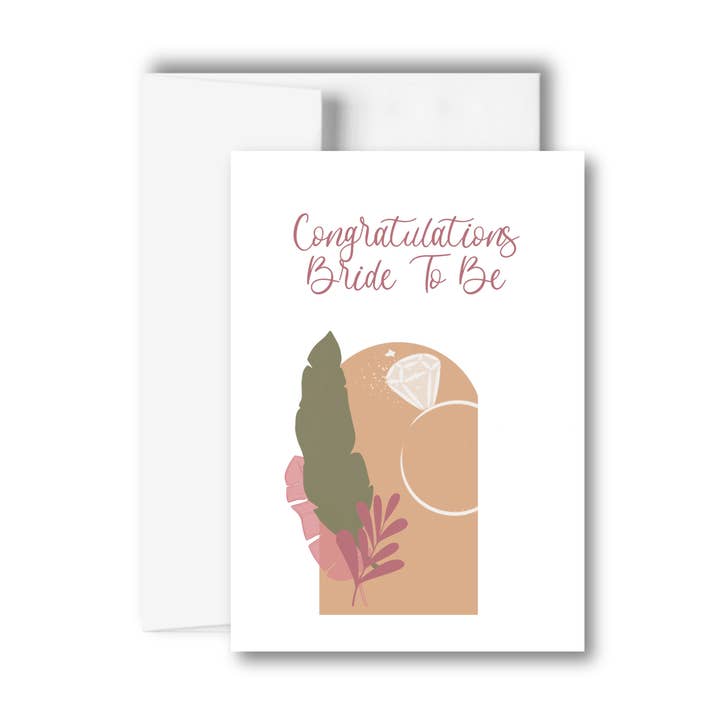 Congrats Bride-To-Be Greeting Card- Bridal Shower for wholesale by Brandi Creations Design Studio