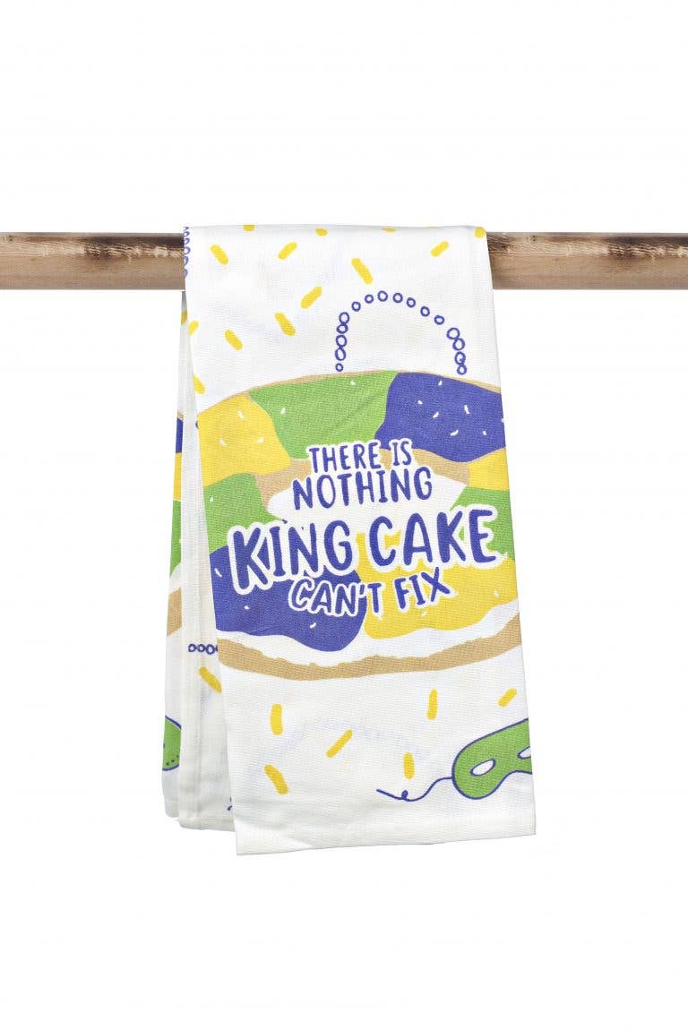 THE PARISH LINE - Wholesale Tea Towel - Kitchen Towel - There is Nothing King Cake Can’t Fix0