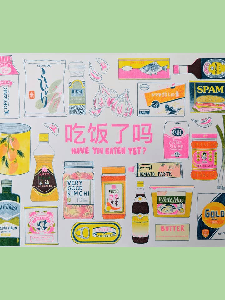 Have You Eaten Yet? 8.5"x11" | Risograph Print for wholesale by Christina Hu