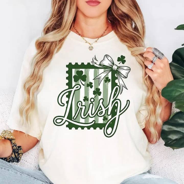 Shamrock Irish T-Shirt, St Patricks Day Lucky Shirt for wholesale by AJCanvasPrints