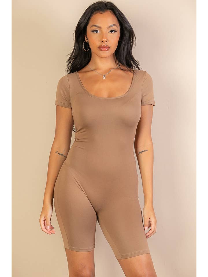 CAPELLA APPAREL - Wholesale Romper - Women's - Short Sleeve Scoop Neck Romper11