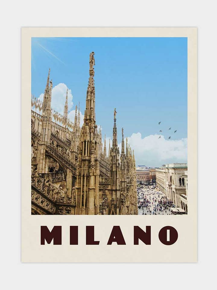 Milan, Italie - Vintage Travel Print pour la vente par Vintaprints