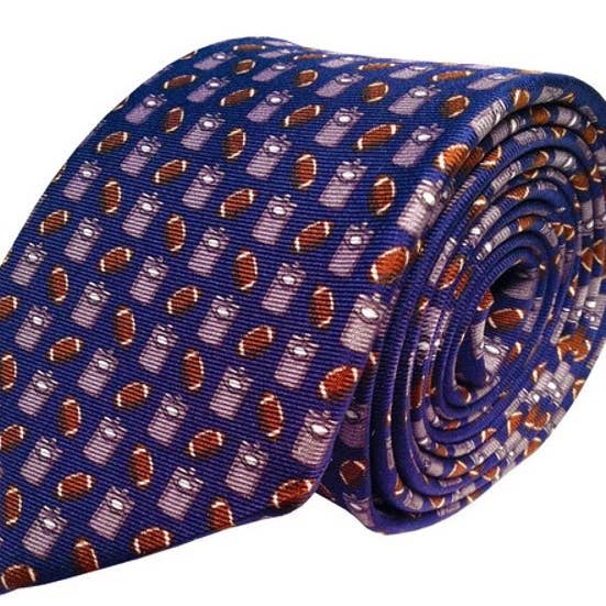 Tailgating (Classic Navy) Tie for wholesale by Lazyjack Press