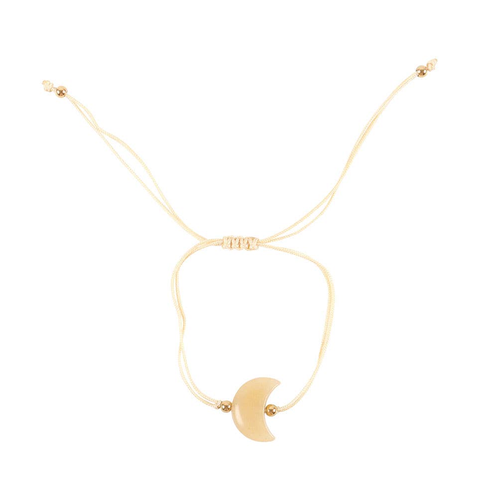 Something Different Wholesale - Wholesale Armband met kralen - Be Brave armband met gele jade kristallen maan2