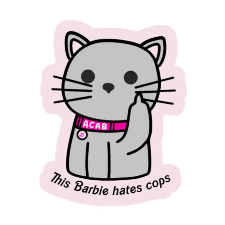 Dieser Barbie hasst Polizisten Vinyl-Aufkleber für den Großhandel von Mouthy Broad