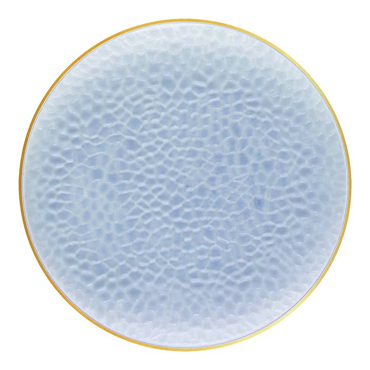 Smarty had a Party - Wholesale Disposable Plate - 7.5" Clear Blue w/ Gold Rim Plastic Salad Plates - 10 pcs1