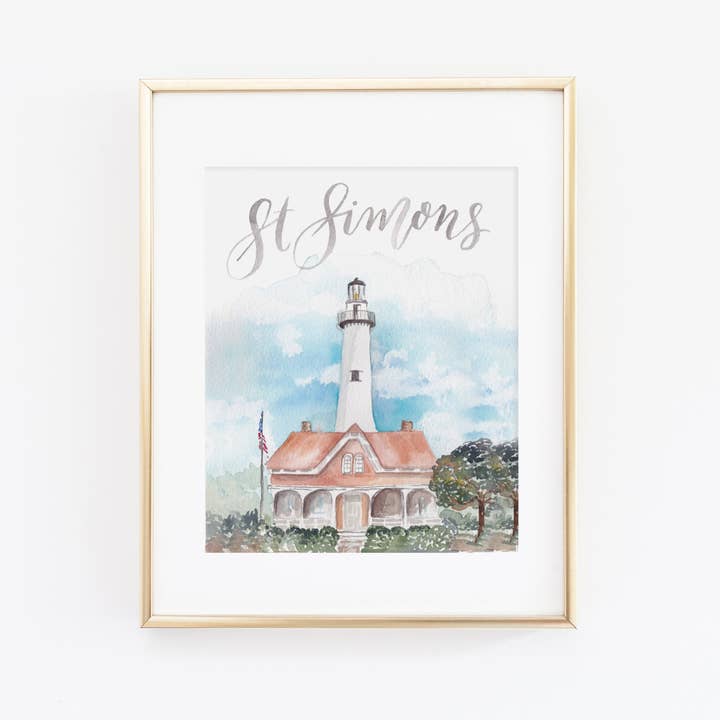 Impression d'art de l'île de Saint-Simons pour la vente par Cami Monet