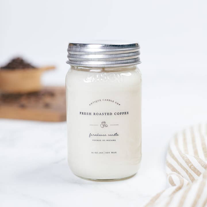 Antique Candle Co.® - Wholesale Jar/Filled Candle - Fresh Roasted Coffee - Soy Wax Mason Jar Candle3