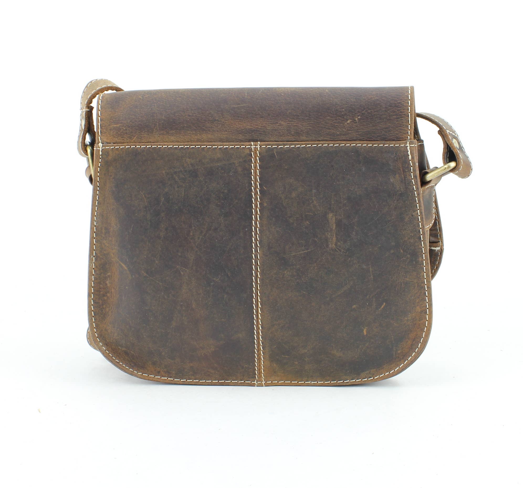 Leather Impressions Inc - Wholesale Crossbody Bag - Women's - Hunter Leather Flap Over Saddle Bag1