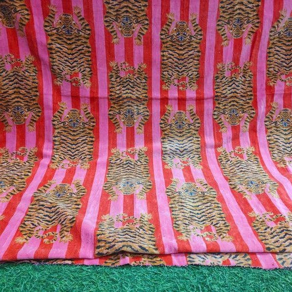 bhavnas boutique - Wholesale Fabric Paint - Velvet Animal Tiger Print All Fabric by The Yard Home Decor2