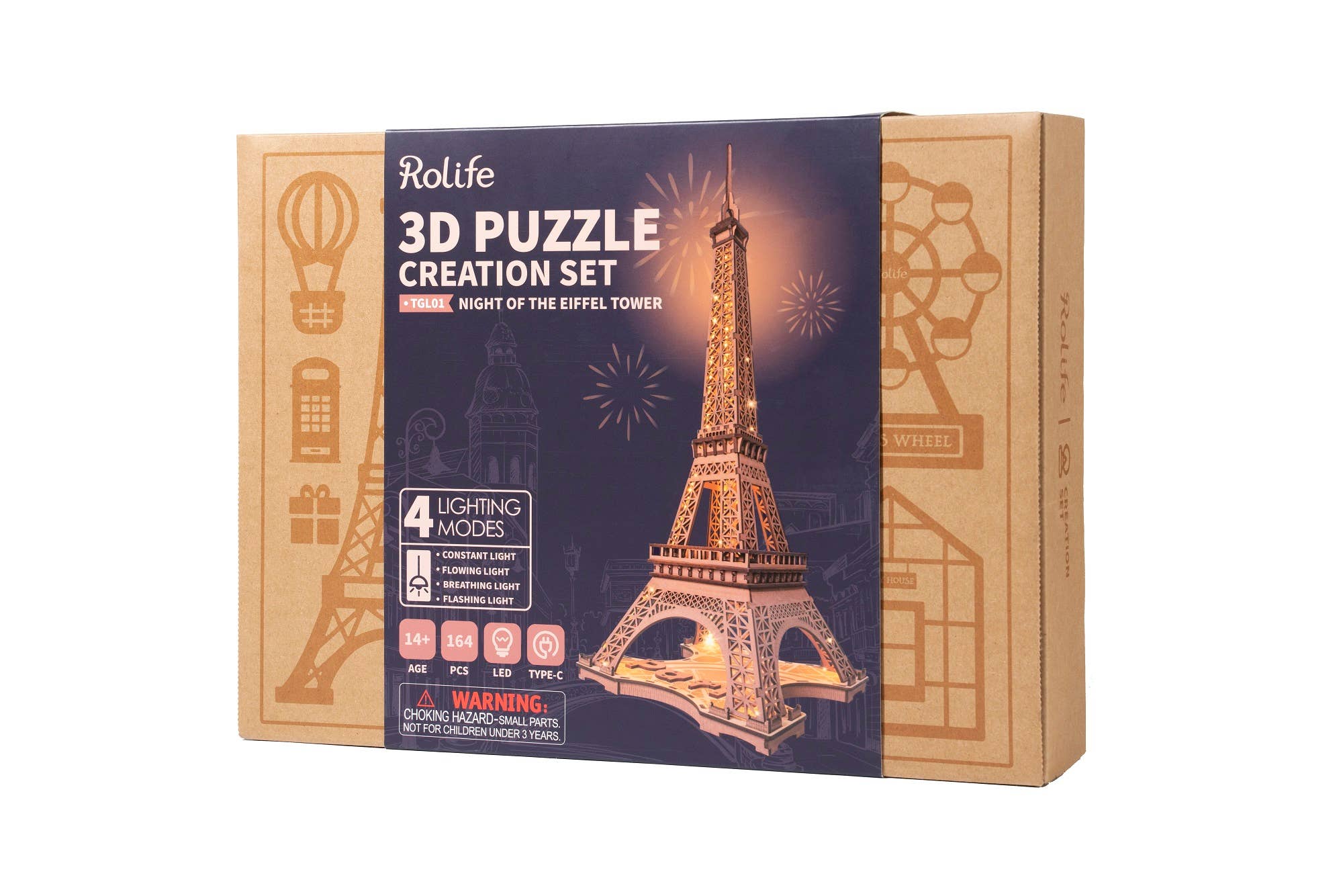 Robotime - Wholesale DIY Craft Kit - TGL01 Rolife Eiffel Tower DIY 3D Puzzle3