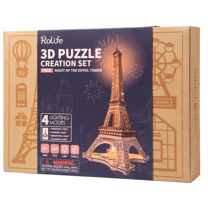 Robotime - Wholesale DIY Craft Kit - TGL01 Rolife Eiffel Tower DIY 3D Puzzle3
