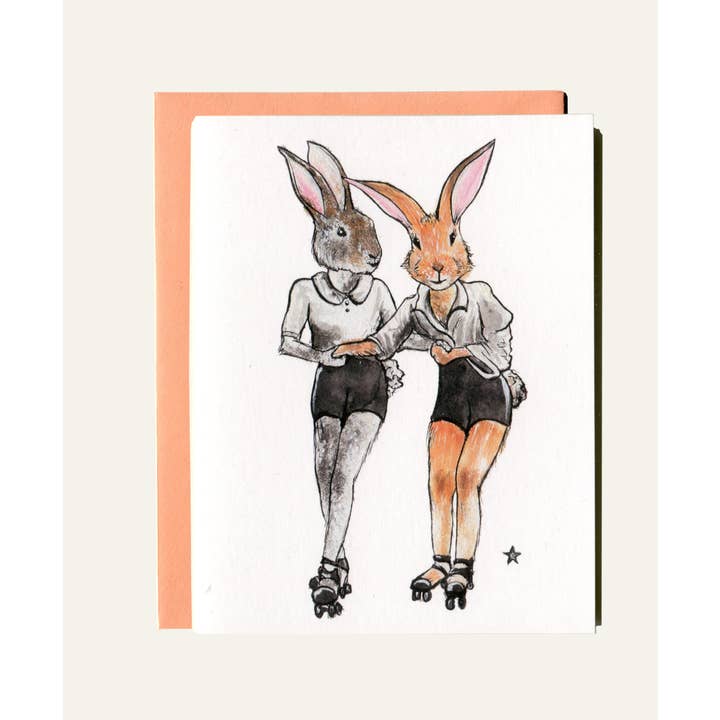 Darling Illustrations - Wholesale Love Card - You're How I Roll - Bunny Rabbit Notecard6