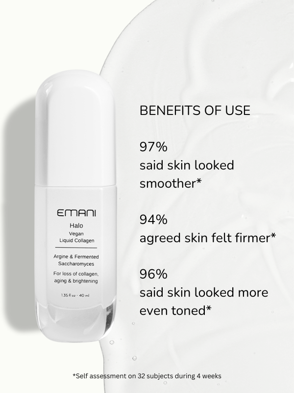 EMANI VEGAN COSMETICS - Wholesale Facial Serum/Concentrate - Halo Collagen Serum Argan +Saccharomyces3