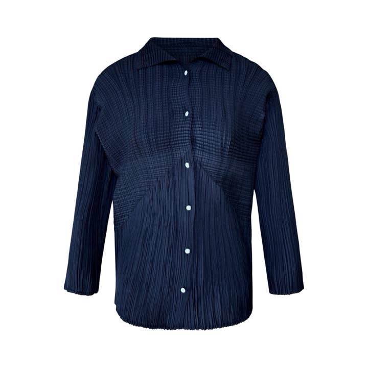 Blusa Negra Plisada Multiusos para venta al por mayor de London Atelier Byproduct