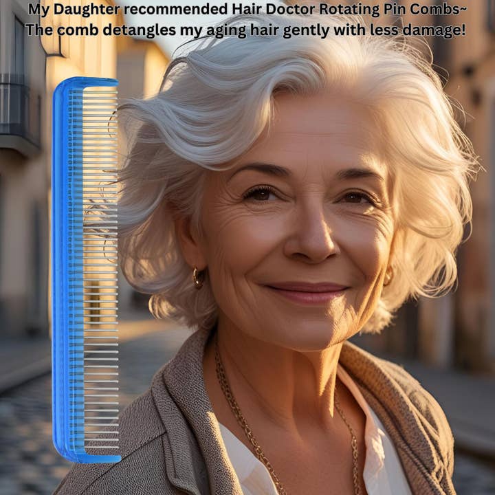 Original Hair Doctor - Wholesale Hair Brush/Comb - Dual-Spaced Rotating Pin Comb decreases hair breakage4