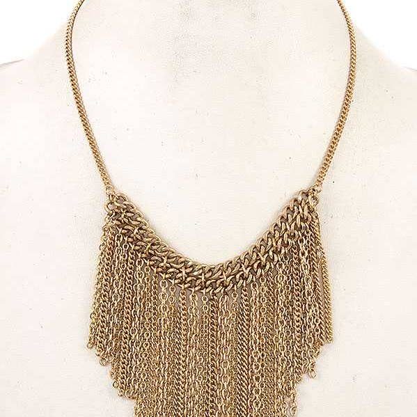 OR COLLIER À BRETELLES À FRANGES en vente sur Faire0