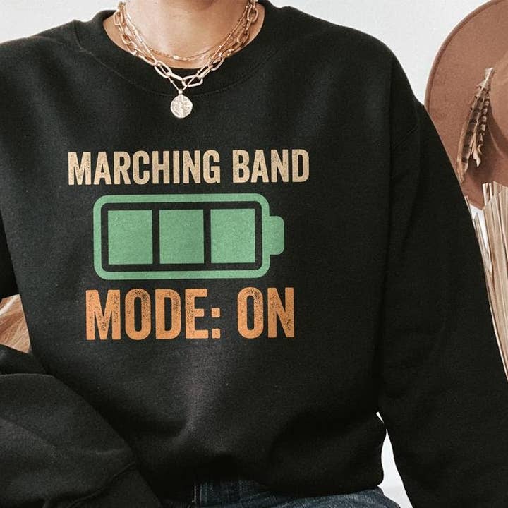 PositiveParty - Wholesale Screen Printed T-Shirt - Women's - Marching Band Mode: On Shirt, Marching Band Lover Gift2