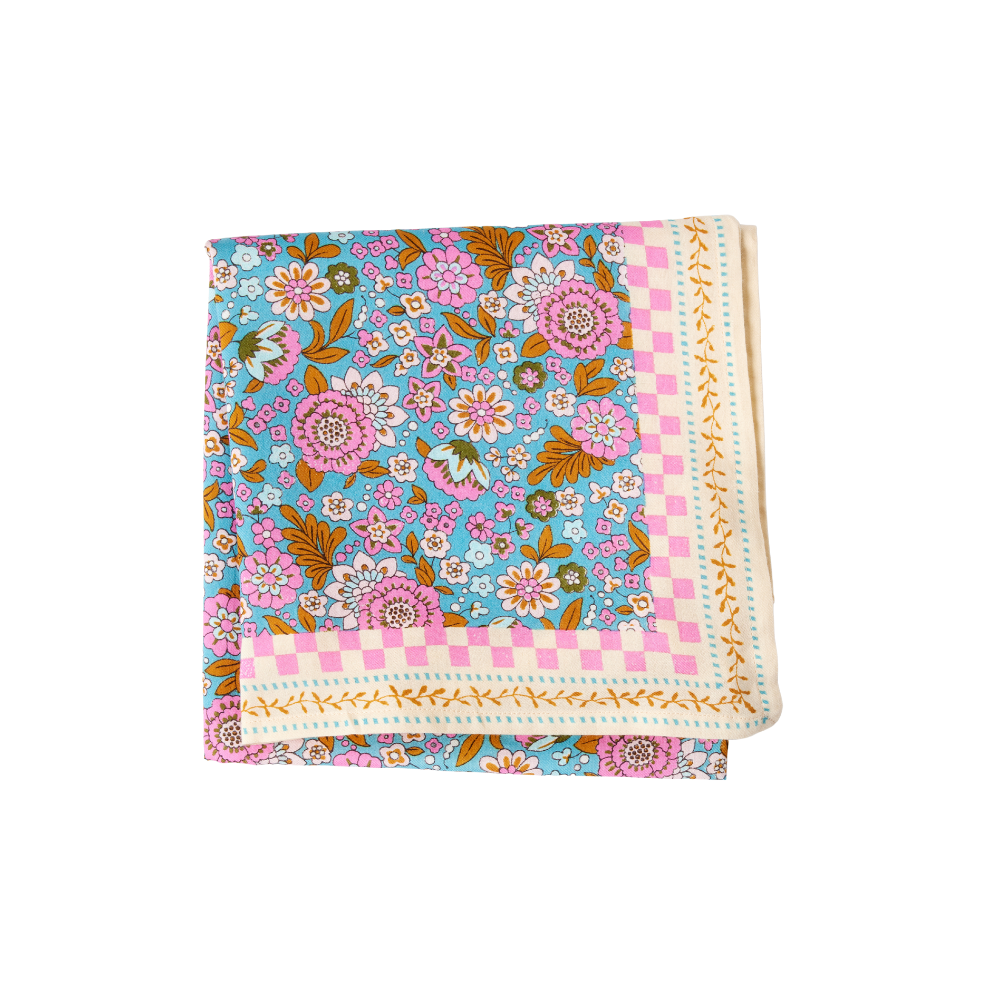 Bonheur du Jour – Großhandel Kopftuch – Damen – Indisches Tuch - Amaia Türkis2