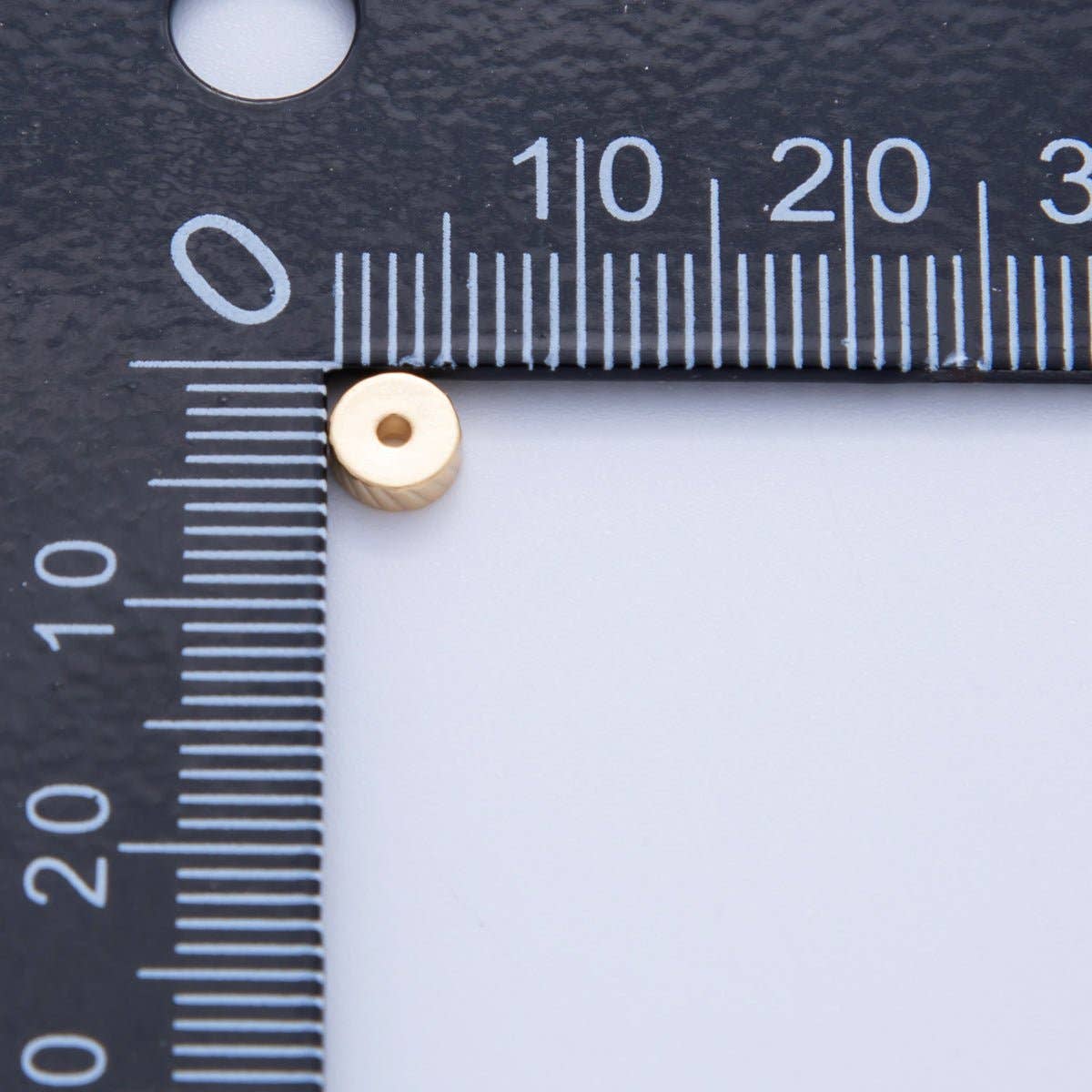 Aim Eternal - Wholesale Beads - 18K Gold Filled Ribbed Lined Thin Rondelle Bead Spacer Set by 10 Pieces | B7441