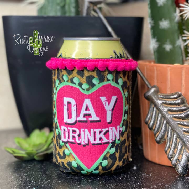 RAD Wholesale - Wholesale Drink Huggers & Koozies - Regular Heart Day Drinkin Fringe Koozie