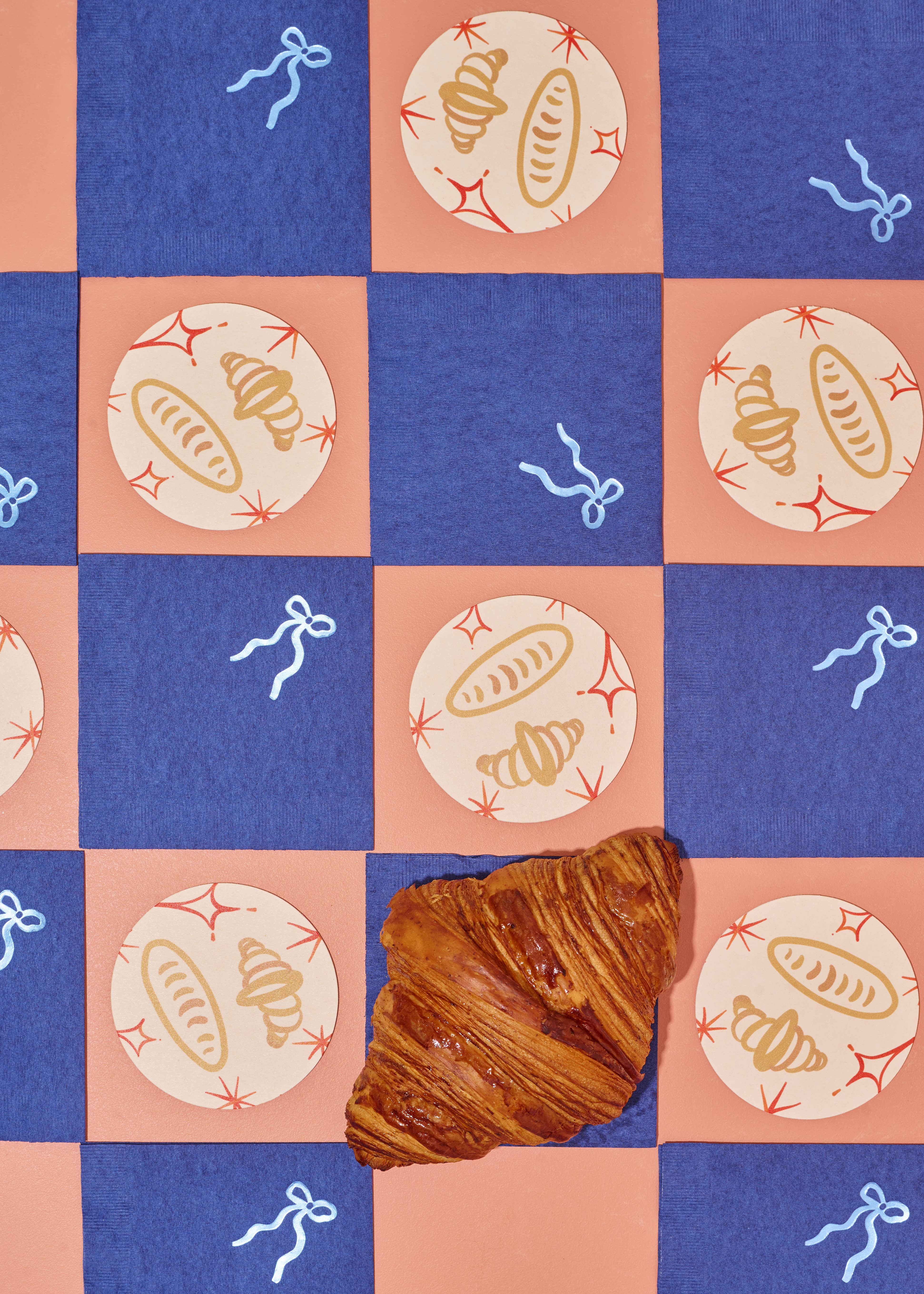 One & Only Paper – Engroshandel Bordskånere – Oui Croissants Coasters - Sæt med fire3