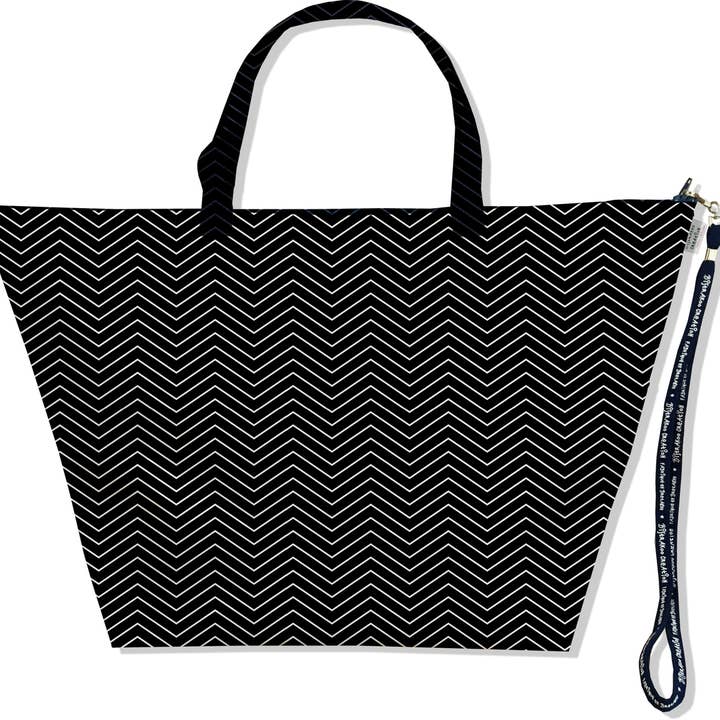 Sac Week End, Grand Sac de voyage chevrons blancs noir pour la vente par BISTRAKOO