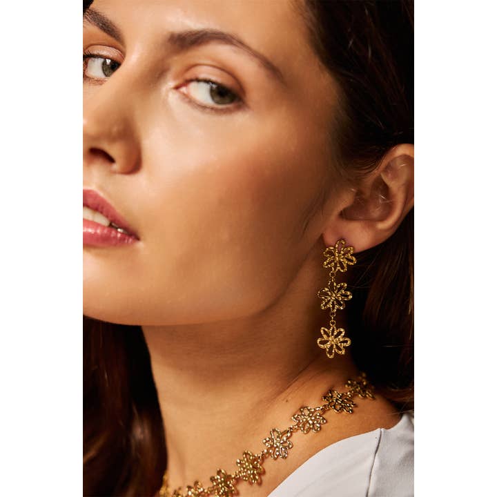 BELLISSIMA BIJOUX - Wholesale Dangle Earrings - Cut-out flower drop earrings5