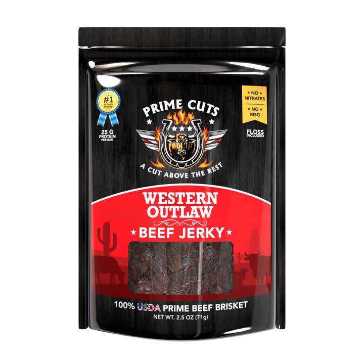 Western Outlaw Beef Jerky for wholesale by Prime Cuts Beef Jerky