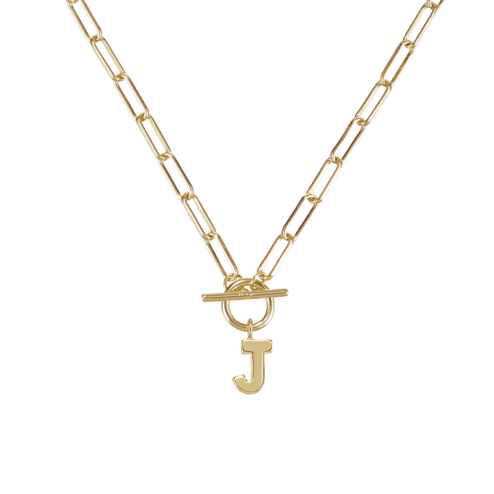Toggle Initial Necklace in Gold for wholesale on Faire58