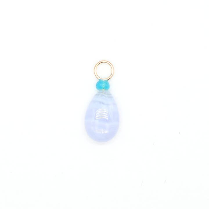 Blauwe Kantagaat en Opaal Edelsteen Bedel voor wholesale door The Necklace Studio