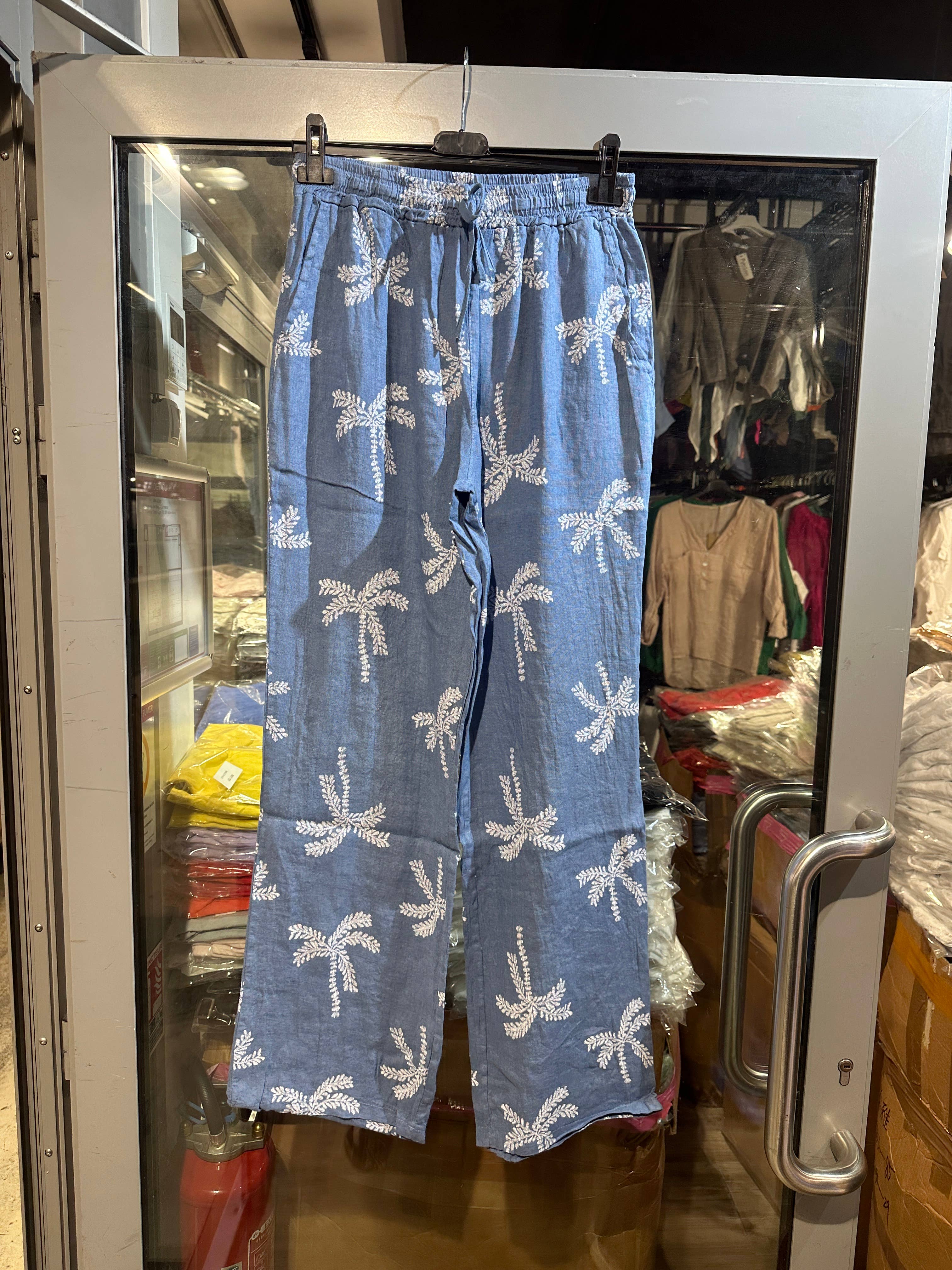 LÉA & LUC - Vente Pantalon – femme - Pantalons imprimé en 100% Lin REF.82187