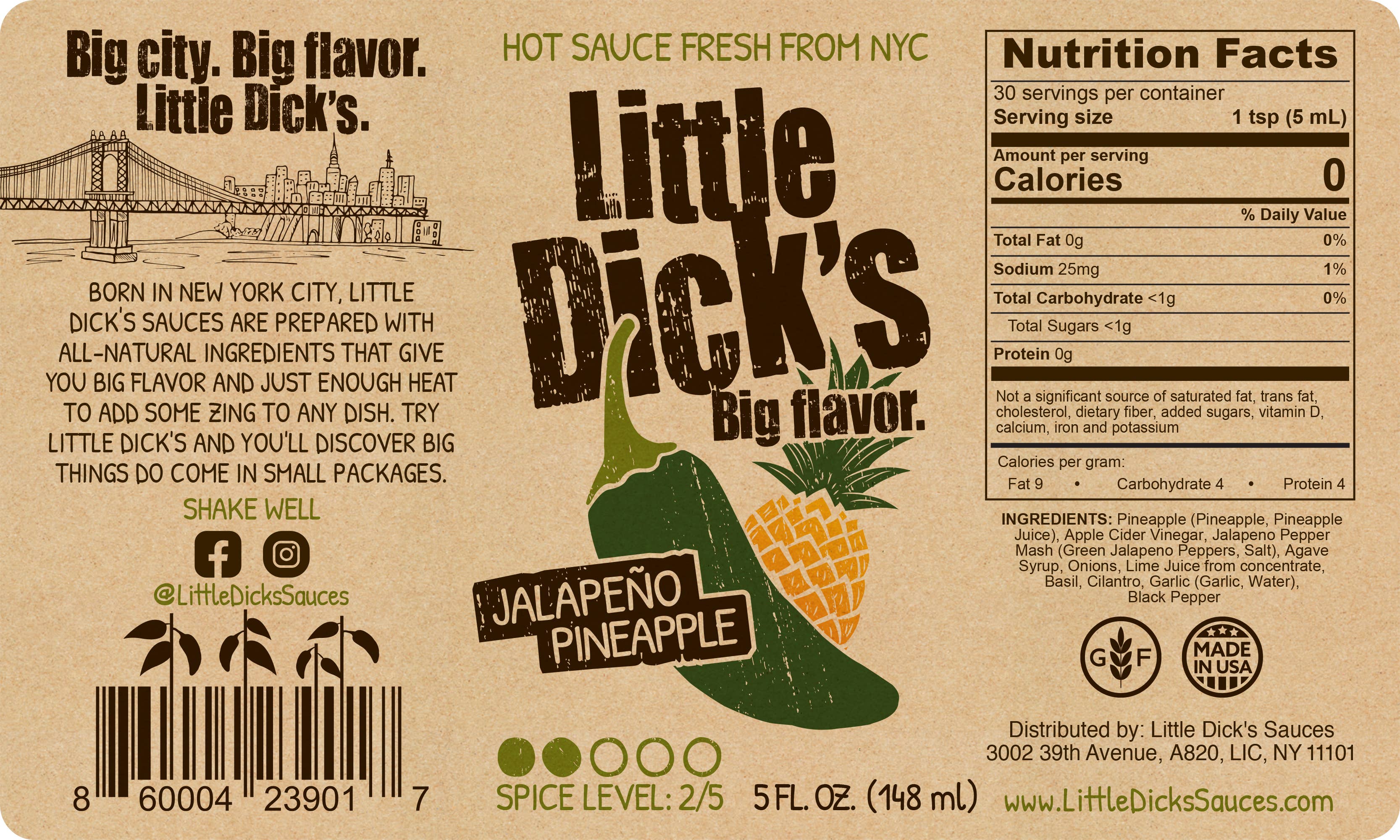 Little Dick's Sauces – Molho picante por atacado – Molho Quente de Ananás Little Dick's Jalapeño - Lote Pequeno3