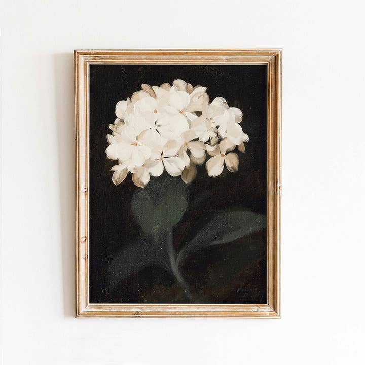 Paper House Print Shop - Wholesale Art Print - White Hydrangea Vintage Art Print