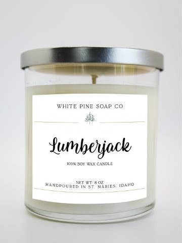 Vela de cera de soja Lumberjack de 8 oz para venta al por mayor de White Pine Soap Company