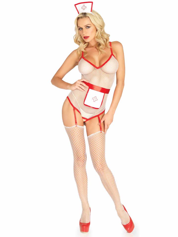 White Red TLC Nurse Bedroom Costume Set for wholesale on Faire2
